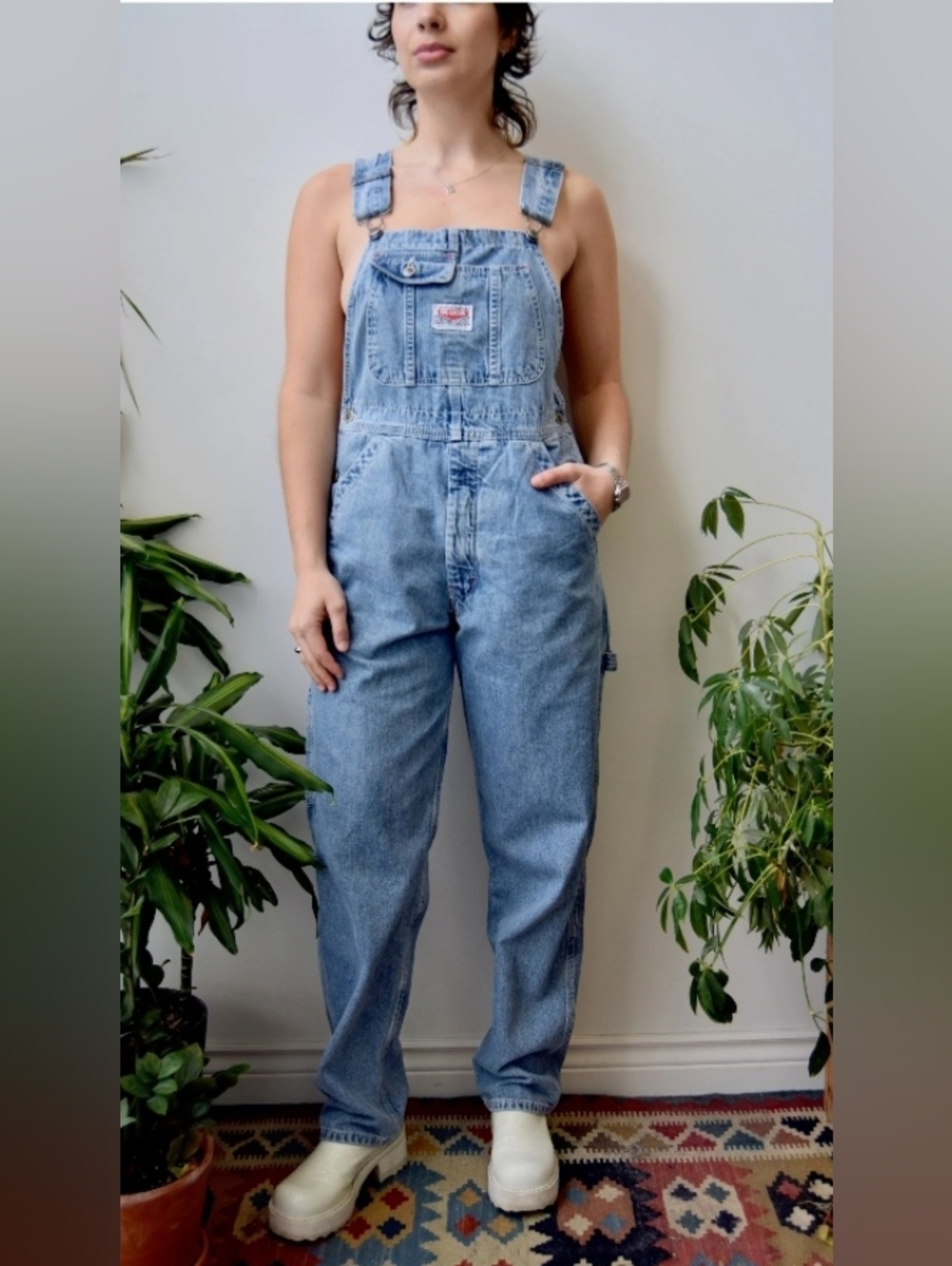 Ikeda EUC Denim Cargo Style Overalls Size Extra Small Canadian Made.